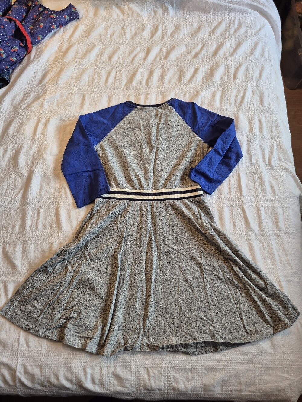 Johnnie B girls size 13-14 yrs gray with blue 3/4 sleeve dress VGUC - Picture 4 of 6